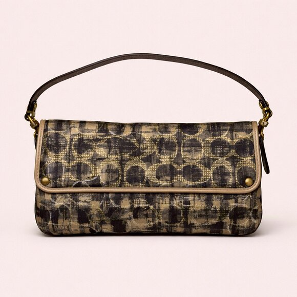 Coach Soho Metallic Signature C Flap Convertible Wristlet - Picture 5 of 10